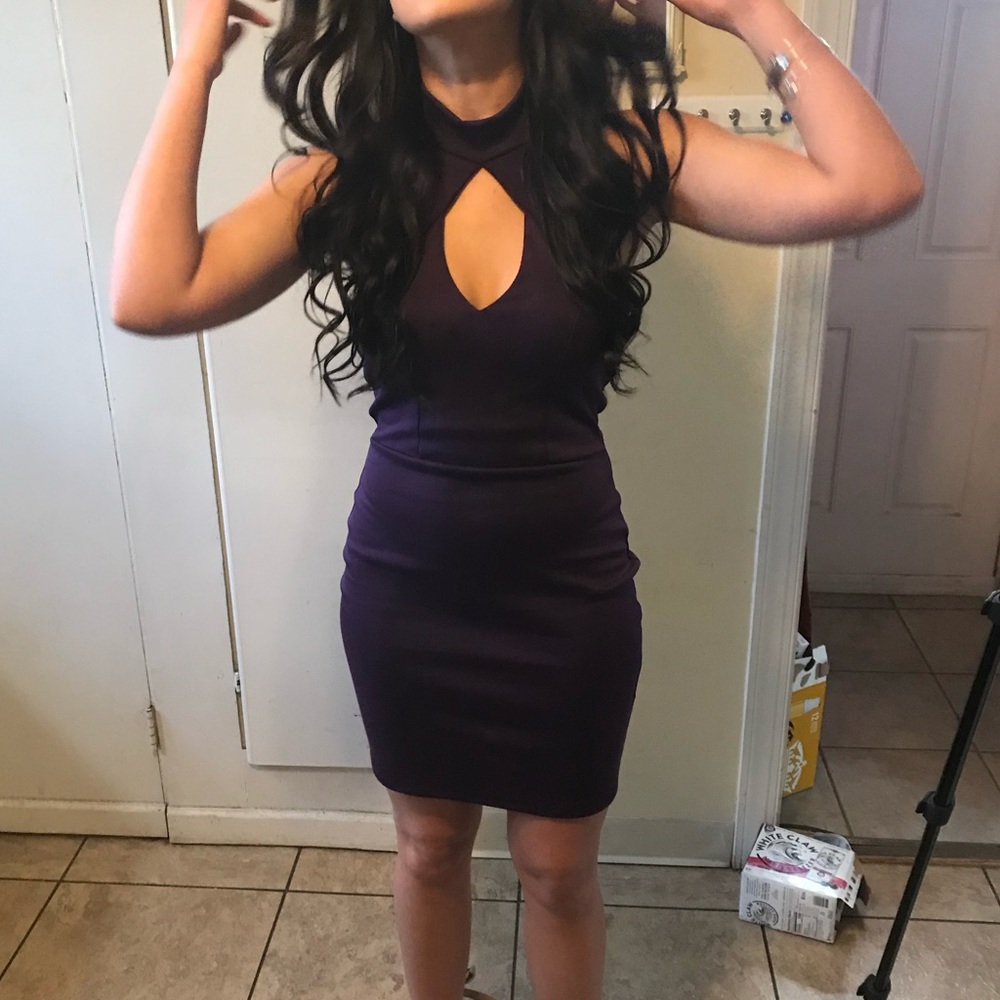 Purple Charlotte Russe halter dress - Picture 3 of 6